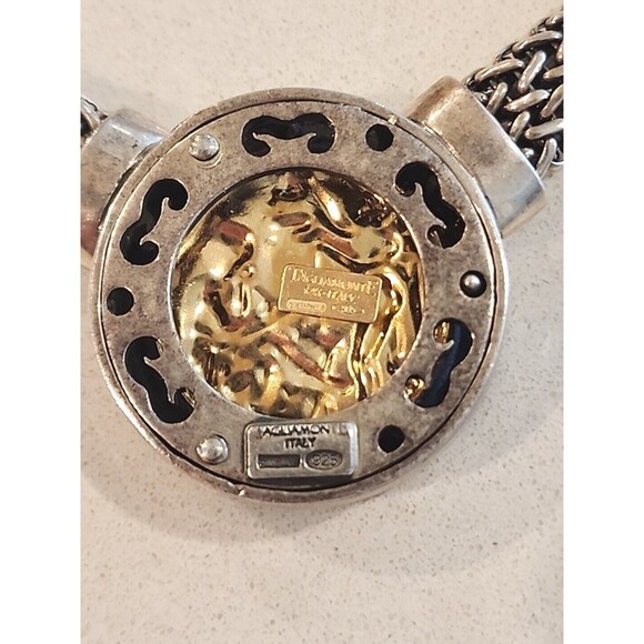 TAGLIAMONTE Cameo 14K Gold Enhancer Pendant 925 Menagatti Bezel Italy Necklace - Picture 6 of 8